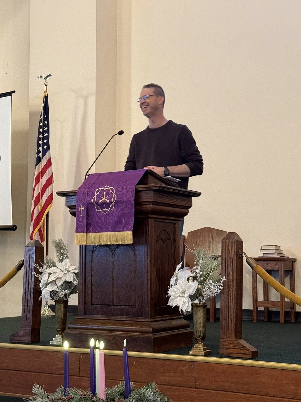 Pastor Dan Latta preaching
